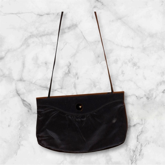 Vintage 70’s Black Canvas shoulder bag - Picture 1 of 7